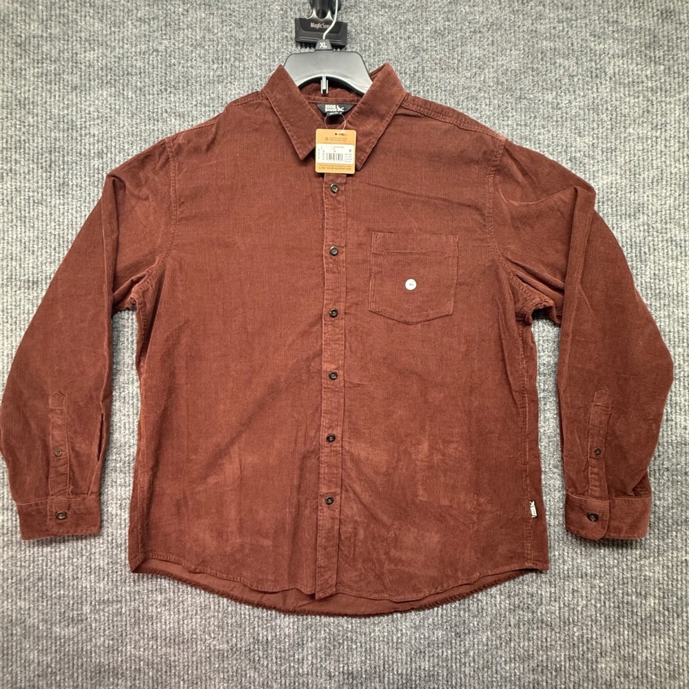 Eddie Bauer Corduroy Shirt Mens XL Brown NEW Long Sleeve Button Down Cotton
